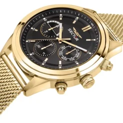Sector Herren Armbanduhr Multifunktion Edelstahlband gold USE53540001