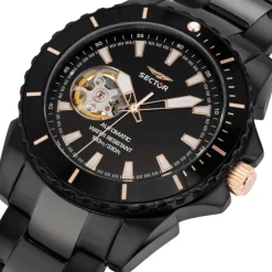 Sector Herren Armbanduhr Analog Edelstahlarmband schwarz USE23276002