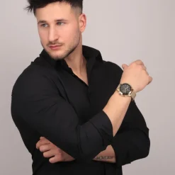 Sector Herren Armbanduhr Multifunktion Edelstahlband gold USE53540001