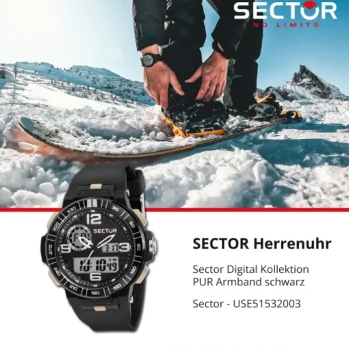 Sector Herren Armbanduhr Digital PURarmband schwarz USE51532003