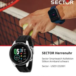 Sector Herren Armbanduhr AnalogDigital Silikonband schwarz USE51232001