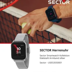 Sector Herren Armbanduhr Analog-Digit Edelstahlband silber USE53550001