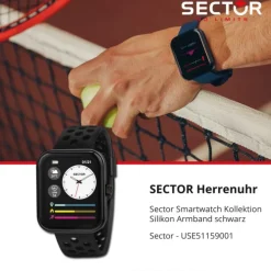 Sector Herren Armbanduhr Analog-Digit Silikonband schwarz USE51159001