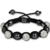 Shamballa Armband original Sterlinx mit 5 weiße Glitzerkugeln SHS51W