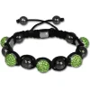 Shamballa Armband original Sterlinx mit 5 hellgrün Glitzerkugeln SHS51L