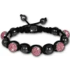 Shamballa Armband original Sterlinx mit 5 rosa Glitzerkugeln SHS51A