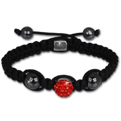 Shamballa Armband original Sterlinx mit 1 roten Glitzerkugel SHS11R