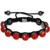 Shamballa Armband original Sterlinx mit 9 roten Glitzerkugeln SHS90R