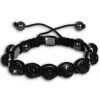 Shamballa Armband original Sterlinx mit 9 schwarzen Glitzerkugeln SHS90S