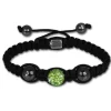 Shamballa Armband original Sterlinx mit 1 hellgrünen Glitzerkugel SHS11L