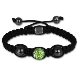 Shamballa Armband original Sterlinx mit 1 hellgrünen Glitzerkugel SHS11L
