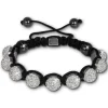 Shamballa Armband original Sterlinx mit 9 weißen Glitzerkugeln SHS90W