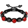 Shamballa Armband original Sterlinx mit 5 rote Glitzerkugeln SHS51R