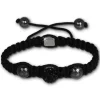 Shamballa Armband original Sterlinx mit 1 schwarzen Glitzerkugel SHS11S