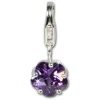 SilberDream 925 Charm Blümchen lila Armband Anhänger FC209P