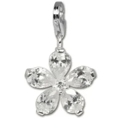 SilberDream 925 Charm Blume weiß Armband Ketten Anhänger FC4117