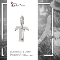 SilberDream 925 Charm Buchstabe T Silber Armband Anhänger FC70T