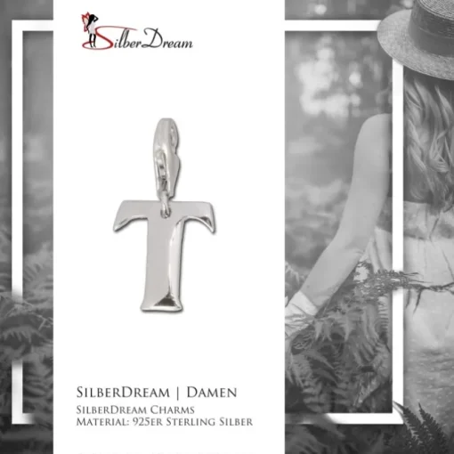 SilberDream 925 Charm Buchstabe T Silber Armband Anhänger FC70T