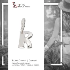 SilberDream 925 Charm Buchstabe R Silber Armband Anhänger FC70R