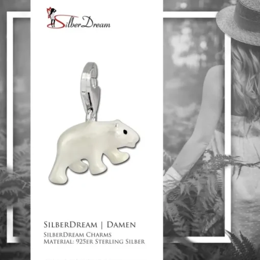 SilberDream 925 Charm Eisbär Armband Anhänger FC1018
