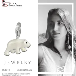 SilberDream 925 Charm Eisbär Armband Anhänger FC1018