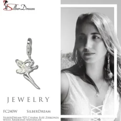 SilberDream 925 Charm Elfe Zirkonia weiß Armband Anhänger FC240W