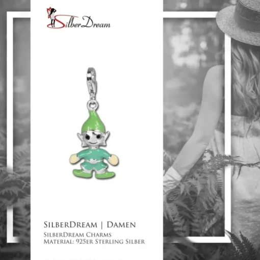 SilberDream 925 Charm Emaille Zwerg Armband Anhänger FC601