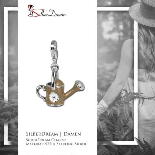 SilberDream 925 Charm Emaille Gießkanne Armband Anhänger FC602