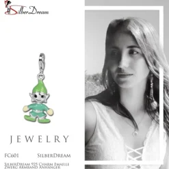 SilberDream 925 Charm Emaille Zwerg Armband Anhänger FC601
