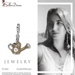 SilberDream 925 Charm Emaille Gießkanne Armband Anhänger FC602