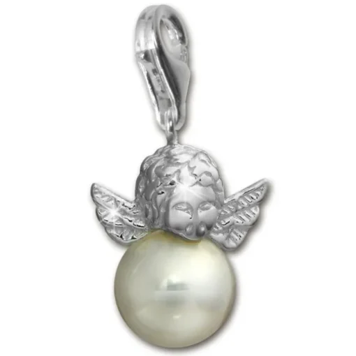SilberDream 925 Charm Engel Perle weiß Armband Anhänger FC243W
