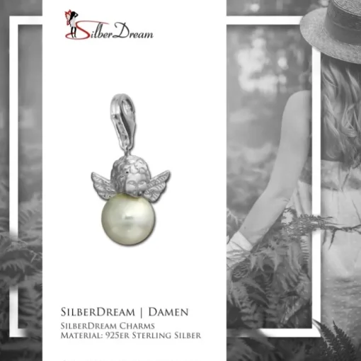 SilberDream 925 Charm Engel Perle weiß Armband Anhänger FC243W