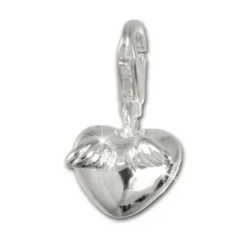 SilberDream 925 Charm Flügelherz Armband Anhänger FC3071