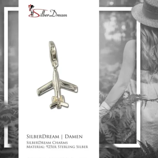 SilberDream 925 Charm Flugzeug Armband Anhänger FC3043