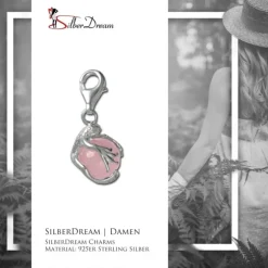SilberDream 925 Charm Frosch Kugel rosa Armband Anhänger FC244P