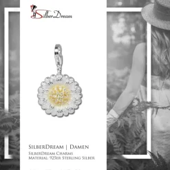 SilberDream 925 Charm Gerbera Armband Ketten Anhänger FC4118
