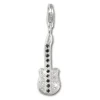 SilberDream 925 Charm Gitarre schwarz Armband Anhänger FC216S
