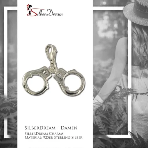 SilberDream 925 Charm Handschellen Armband Anhänger FC3037