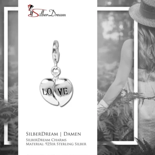 SilberDream 925 Charm Herz LOVE Armband Anhänger Silber FC3008