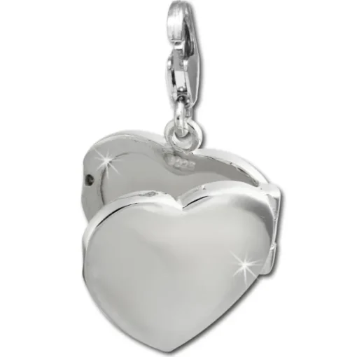 SilberDream 925 Charm Herz Medaillon Armband Anhänger FC3006