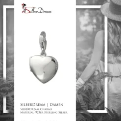 SilberDream 925 Charm Herz Medaillon Armband Anhänger FC3006