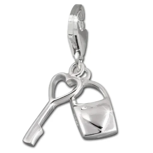 SilberDream 925 Charm Herz Schlüssel Armband Anhänger FC3117