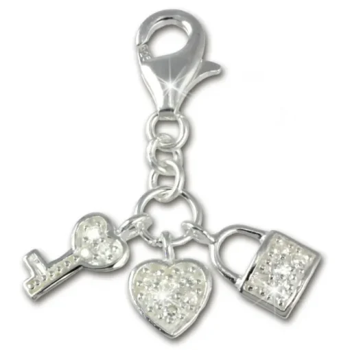 SilberDream 925 Charm Herz Schlüssel Armband Anhänger FC224W