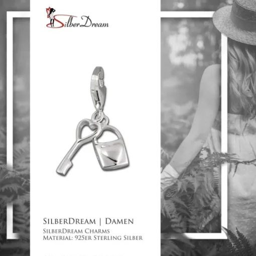 SilberDream 925 Charm Herz Schlüssel Armband Anhänger FC3117