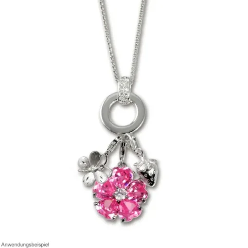 SilberDream 925 Charm Herzblume Armband Ketten Anhänger FC4112W