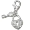 SilberDream 925 Charm Herzschloss Armband Anhänger FC234W