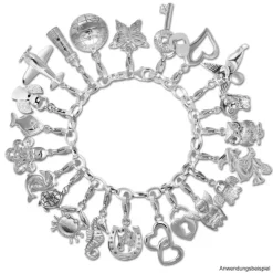 SilberDream 925 Charm Herzschloss Armband Anhänger FC234W