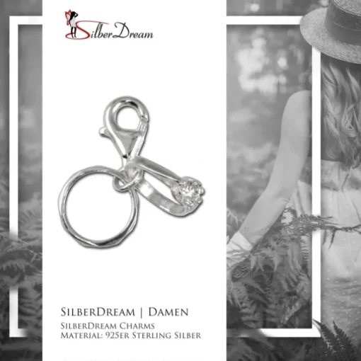 SilberDream 925 Charm Hochzeitsringe Armband Anhänger FC229W