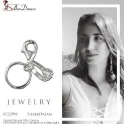 SilberDream 925 Charm Hochzeitsringe Armband Anhänger FC229W