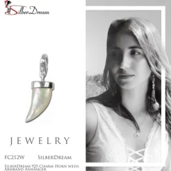 SilberDream 925 Charm Horn weiss Armband Anhänger FC212W